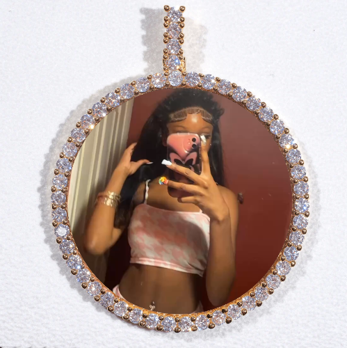 LARGE 3D CIRCLE CUSTOM PICTURE PENDANT