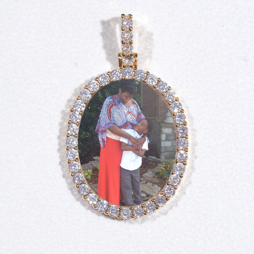 3D Oval Custom Picture Pendant