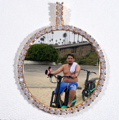 LARGE 3D CIRCLE CUSTOM PICTURE PENDANT