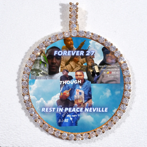 LARGE 3D CIRCLE CUSTOM PICTURE PENDANT
