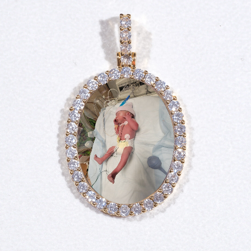 3D Oval Custom Picture Pendant