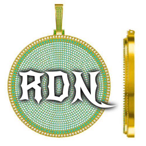 CUSTOM LETTER NECKLACE 3D BIG DISC