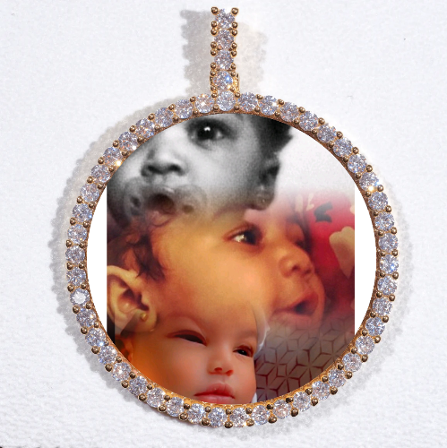 LARGE 3D CIRCLE CUSTOM PICTURE PENDANT