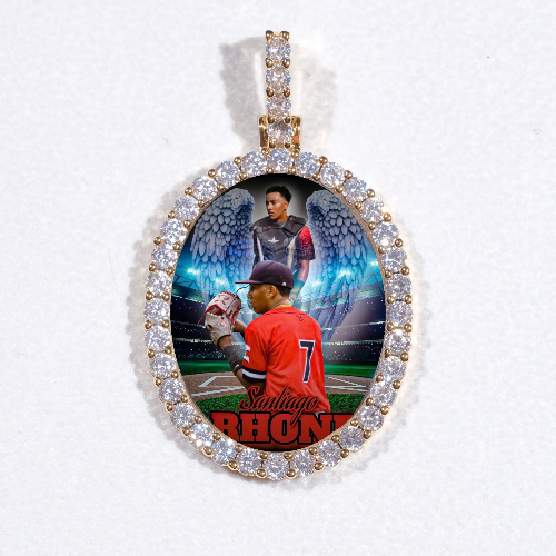 3D Oval Custom Picture Pendant