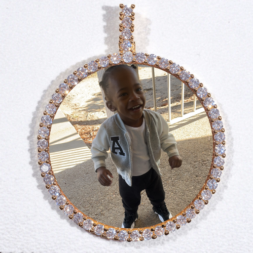 LARGE 3D CIRCLE CUSTOM PICTURE PENDANT