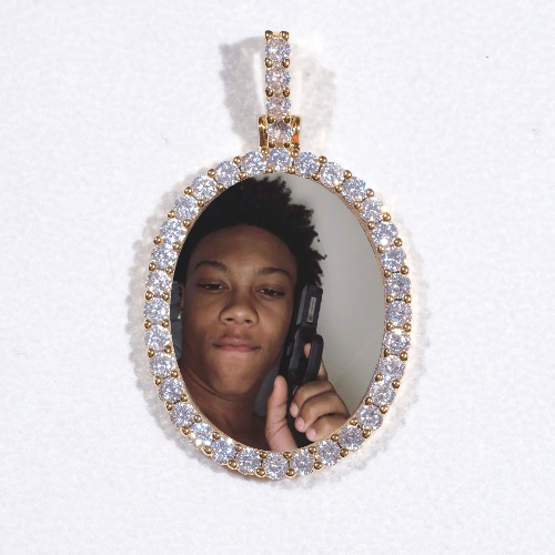 3D Oval Custom Picture Pendant