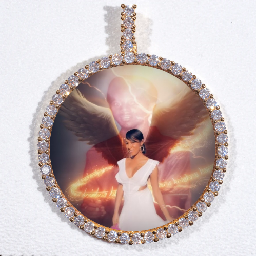 LARGE 3D CIRCLE CUSTOM PICTURE PENDANT