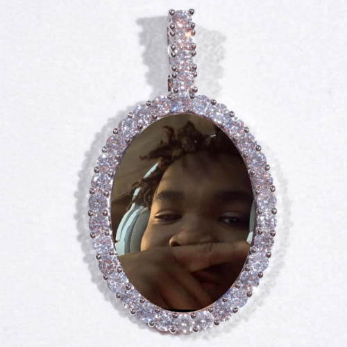 Large 3D Oval Custom Picture Pendant