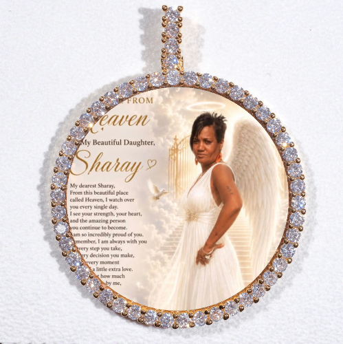 LARGE 3D CIRCLE CUSTOM PICTURE PENDANT