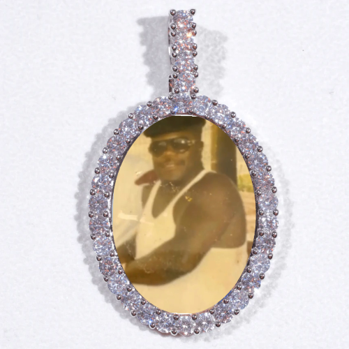 Large 3D Oval Custom Picture Pendant