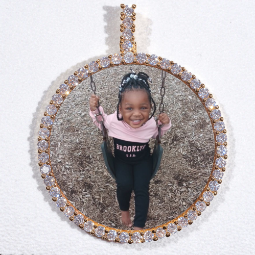 LARGE 3D CIRCLE CUSTOM PICTURE PENDANT