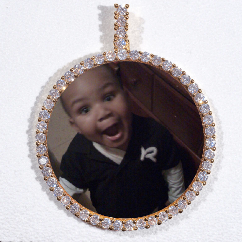 LARGE 3D CIRCLE CUSTOM PICTURE PENDANT