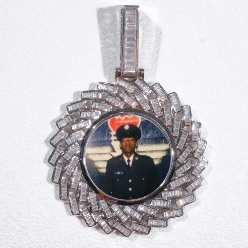 Large 3D Baguette Custom Picture Pendant