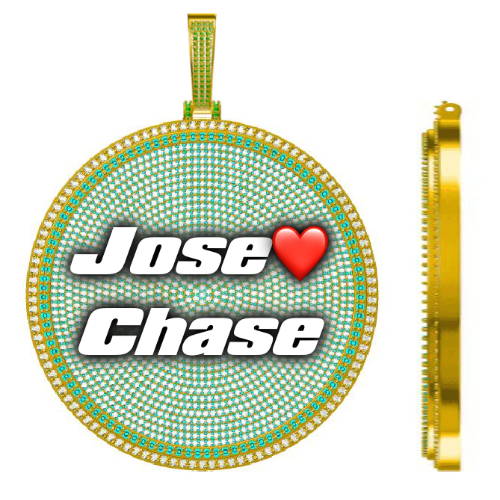 CUSTOM LETTER NECKLACE 3D BIG DISC