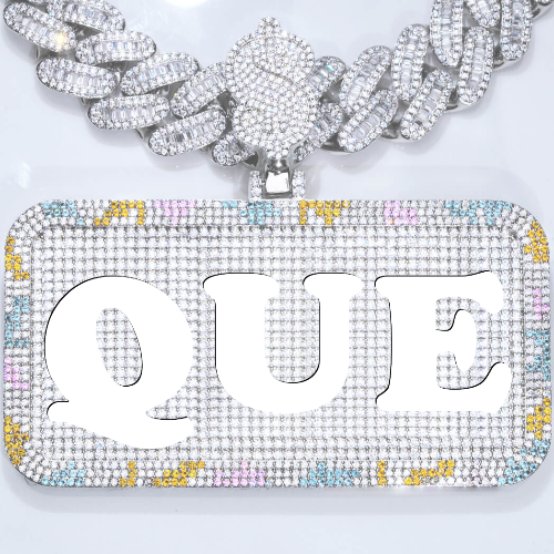 CUSTOM LETTER NECKLACE 3D COLORFUL SQUARE