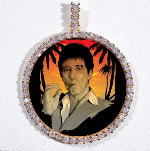 LARGE 3D CIRCLE CUSTOM PICTURE PENDANT