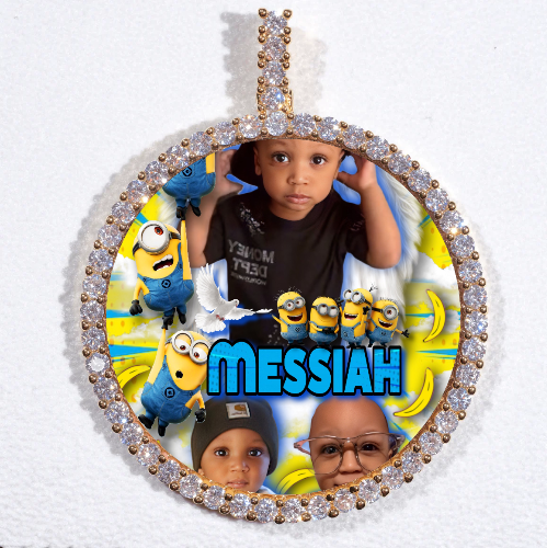 LARGE 3D CIRCLE CUSTOM PICTURE PENDANT