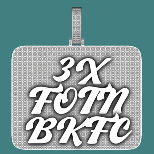 CUSTOM LETTER NECKLACE 3D BIG SQUARE