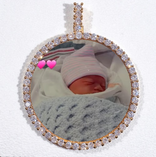 LARGE 3D CIRCLE CUSTOM PICTURE PENDANT
