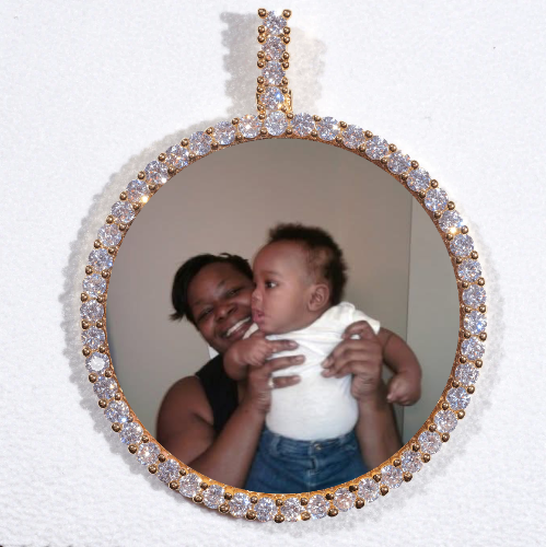 LARGE 3D CIRCLE CUSTOM PICTURE PENDANT