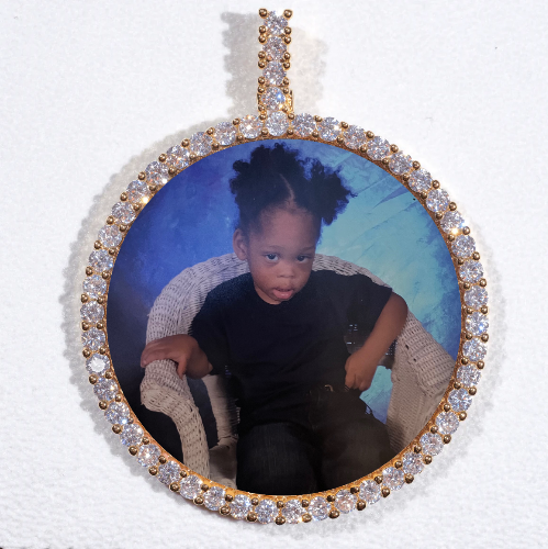 LARGE 3D CIRCLE CUSTOM PICTURE PENDANT
