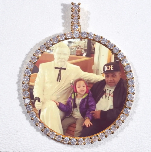 LARGE 3D CIRCLE CUSTOM PICTURE PENDANT
