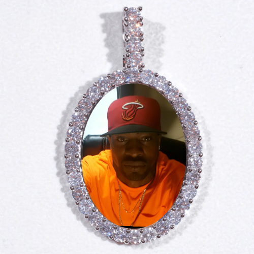 Large 3D Oval Custom Picture Pendant