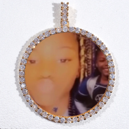 LARGE 3D CIRCLE CUSTOM PICTURE PENDANT