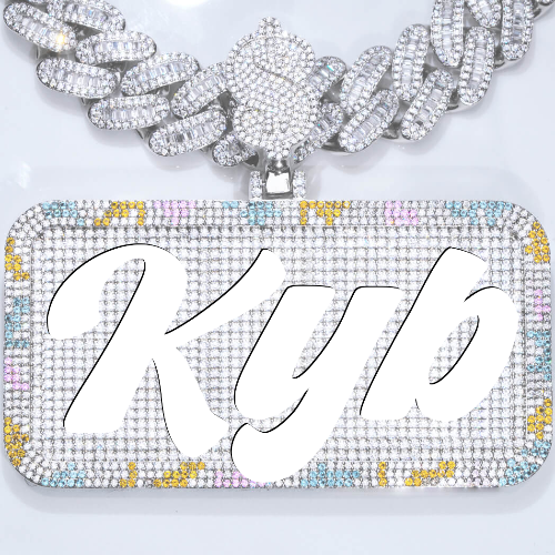 CUSTOM LETTER NECKLACE 3D COLORFUL SQUARE