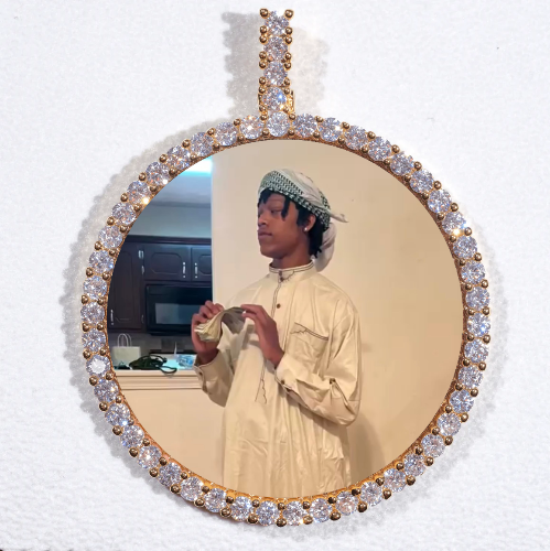 LARGE 3D CIRCLE CUSTOM PICTURE PENDANT