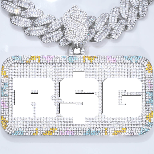 CUSTOM LETTER NECKLACE 3D COLORFUL SQUARE