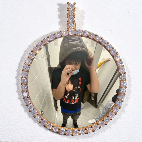 LARGE 3D CIRCLE CUSTOM PICTURE PENDANT