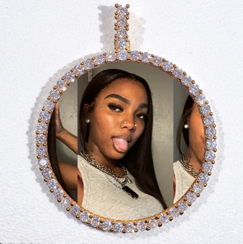 LARGE 3D CIRCLE CUSTOM PICTURE PENDANT