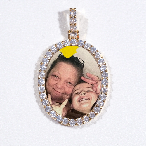 3D Oval Custom Picture Pendant