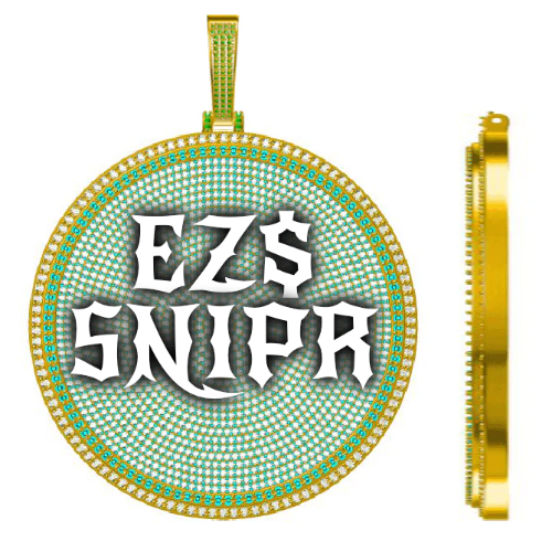 CUSTOM LETTER NECKLACE 3D BIG DISC