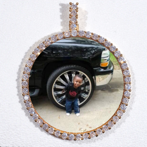LARGE 3D CIRCLE CUSTOM PICTURE PENDANT