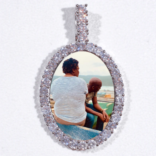 Large 3D Oval Custom Picture Pendant