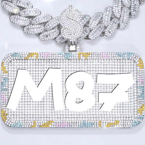 CUSTOM LETTER NECKLACE 3D COLORFUL SQUARE