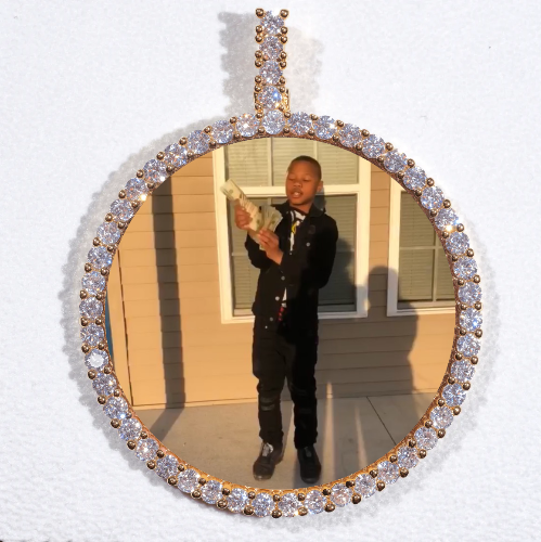 LARGE 3D CIRCLE CUSTOM PICTURE PENDANT