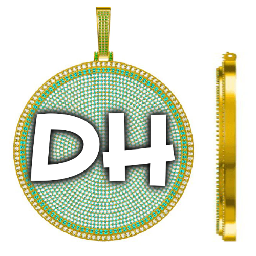 CUSTOM LETTER NECKLACE 3D BIG DISC