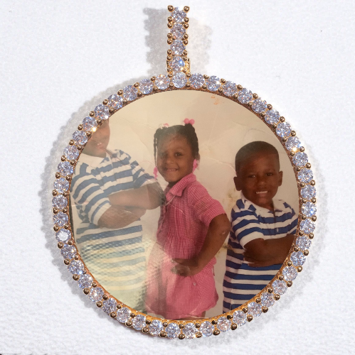 LARGE 3D CIRCLE CUSTOM PICTURE PENDANT