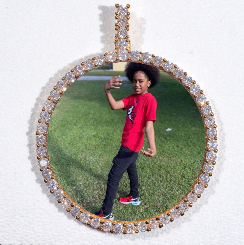 LARGE 3D CIRCLE CUSTOM PICTURE PENDANT
