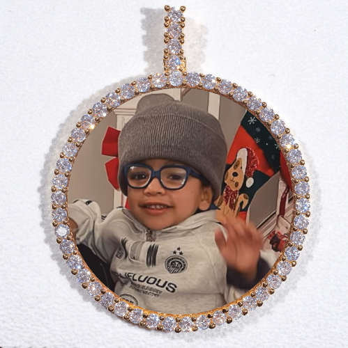LARGE 3D CIRCLE CUSTOM PICTURE PENDANT