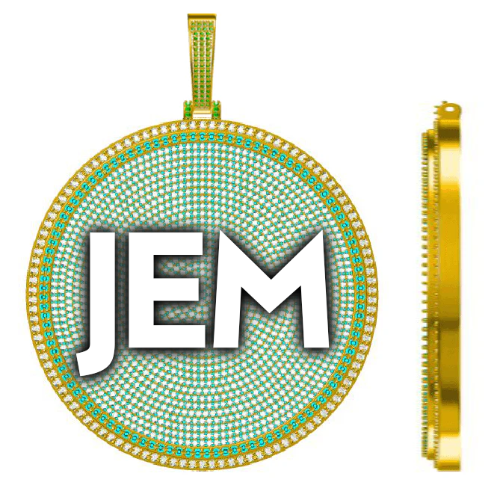 CUSTOM LETTER NECKLACE 3D BIG DISC