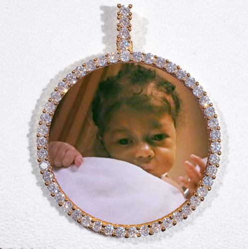 LARGE 3D CIRCLE CUSTOM PICTURE PENDANT
