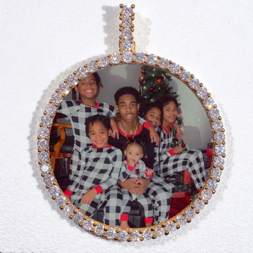 LARGE 3D CIRCLE CUSTOM PICTURE PENDANT