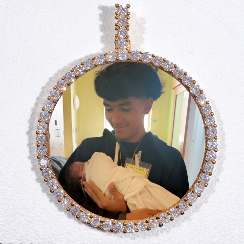 LARGE 3D CIRCLE CUSTOM PICTURE PENDANT