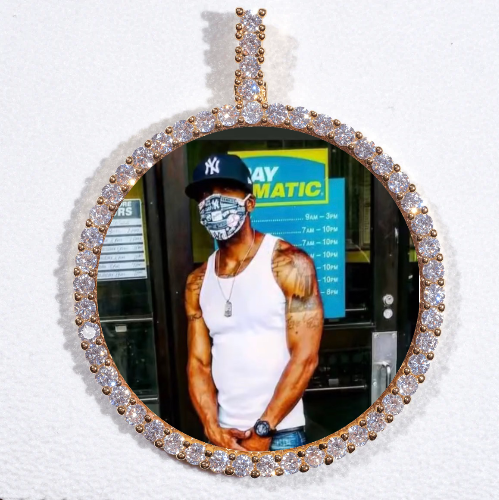 LARGE 3D CIRCLE CUSTOM PICTURE PENDANT
