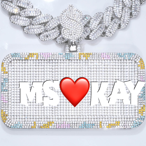 CUSTOM LETTER NECKLACE 3D COLORFUL SQUARE