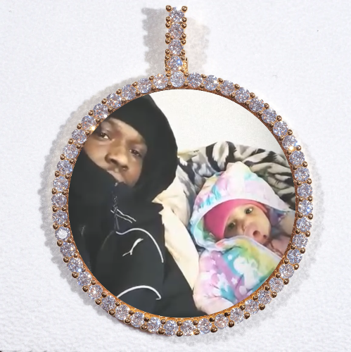 LARGE 3D CIRCLE CUSTOM PICTURE PENDANT